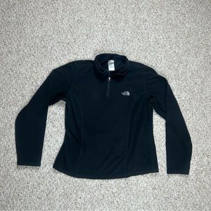 The North Face Womens Black Fleece Quarter Zip Jacket Pullover Large L